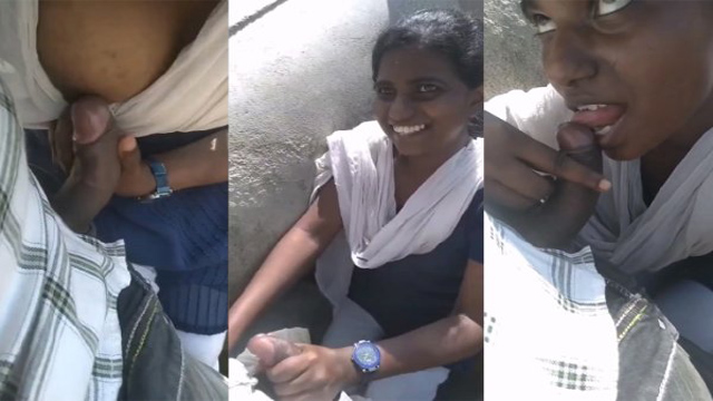 Tamil Gf Giving Blowjob To Boyfriend – And Getting Fucked Outdoor