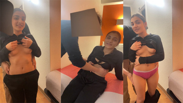 Slim NRI Babe Boobs And Ass Pressed By White Bf