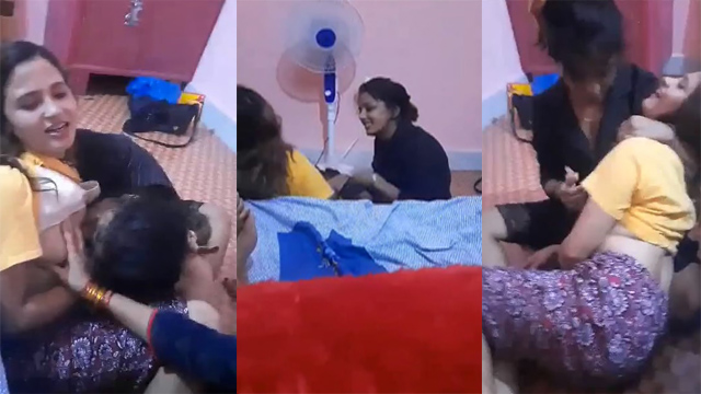 College Girl Having Fun In Hostel