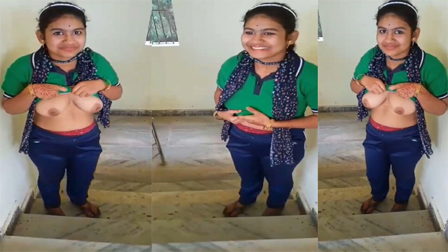 Cute Girl Showing Boobs – To Friends On Fairwell Day