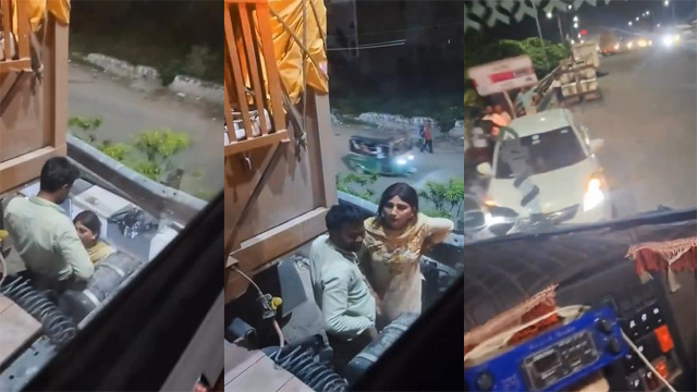 Hot Paid Randi Blowjob Truck Driver On Public Road Fucking