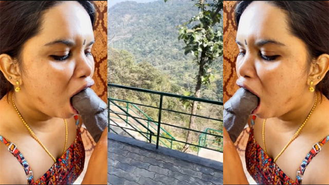 Mallu Aswathy Achu Aunty Blowjob Resort Balcony Sex MMS HD